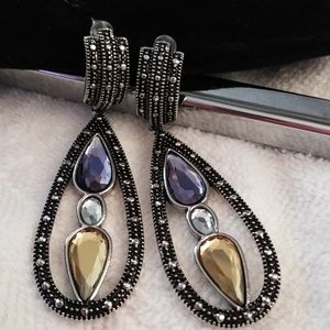 Signed Jewelmint Marcasite Drop Earrings ♥️